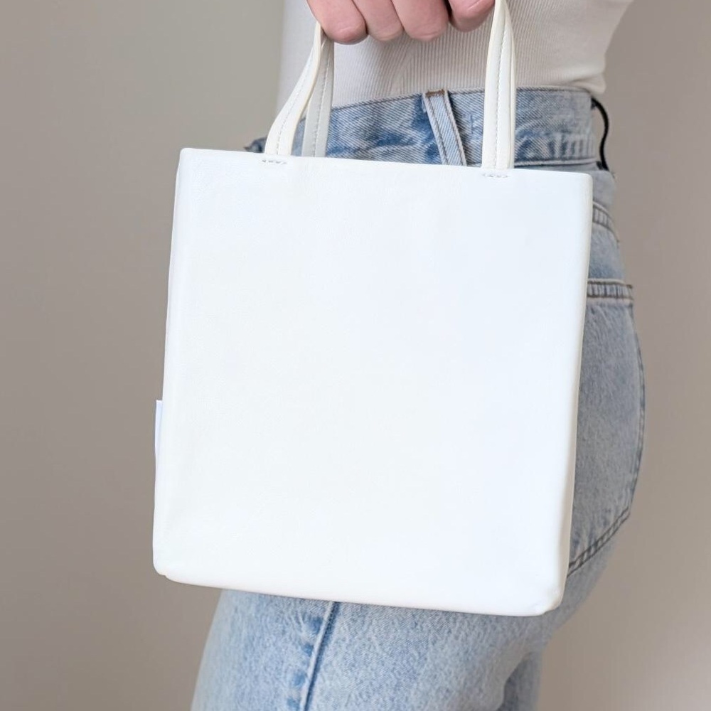 Alexander Wang White Leather Mini Shopper Tote Bag